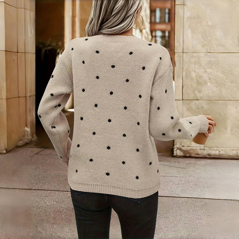 Zyara™ | Chic Knitted Polka Dot Sweater