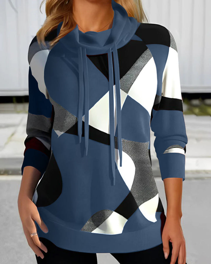 Elene™ | Geometric Sweatshirt in Contrasting Colors