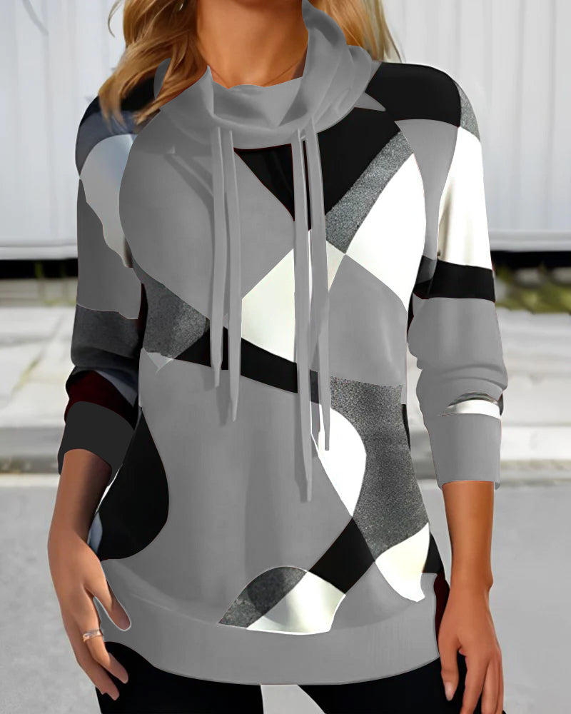 Elene™ | Geometric Sweatshirt in Contrasting Colors