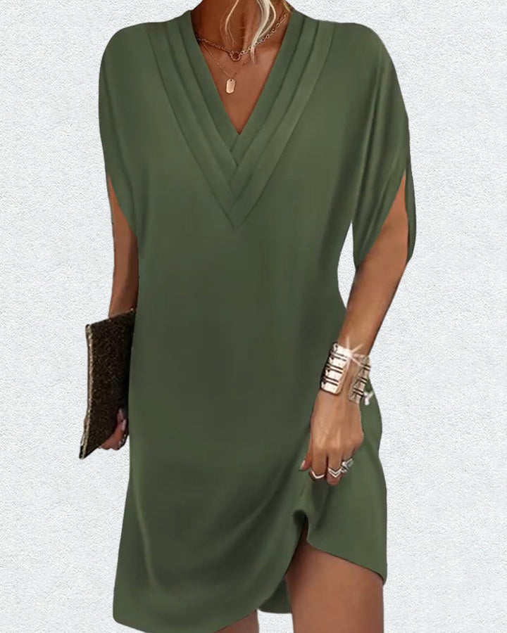 Novyxis™ | Elegant Dress with Open Sleeves and V-Neck