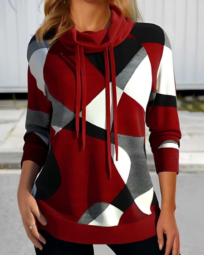 Elene™ | Geometric Sweatshirt in Contrasting Colors