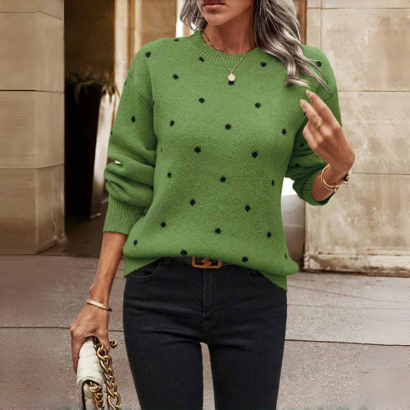Zyara™ | Chic Knitted Polka Dot Sweater