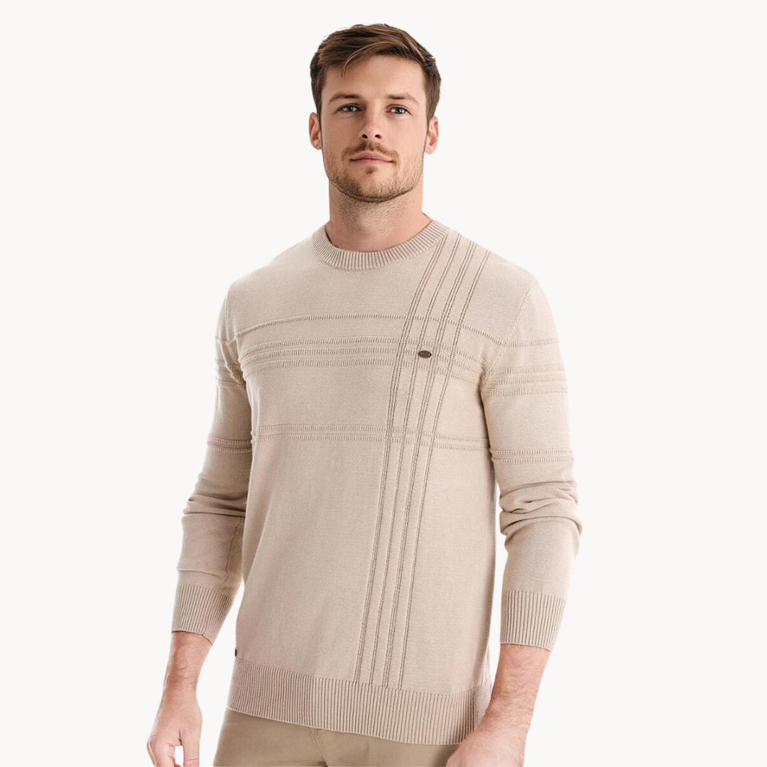 MIRAVO | Stylish Men's Sweater with Check Design