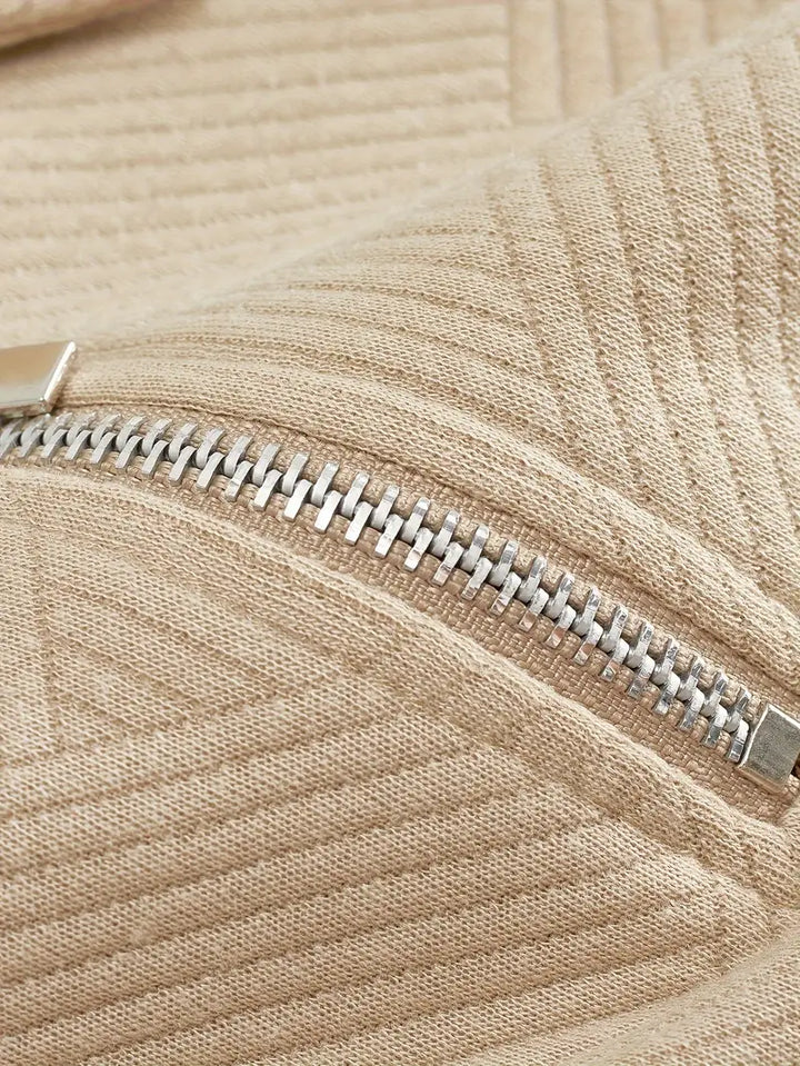 Vanessa™ | Vintage Zip-Up Sweater with Geometric Design