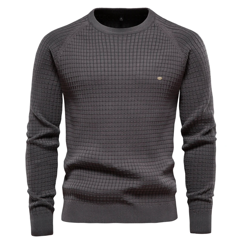 MIRAVO | Men's Sweater with Grid Pattern