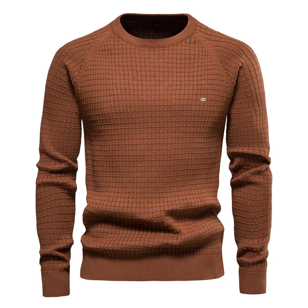 MIRAVO | Men's Sweater with Grid Pattern