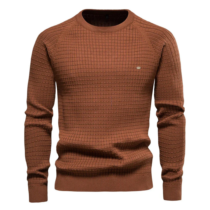 MIRAVO | Men's Sweater with Grid Pattern