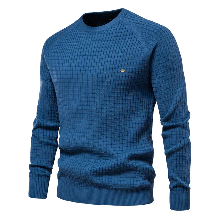 MIRAVO | Men's Sweater with Grid Pattern