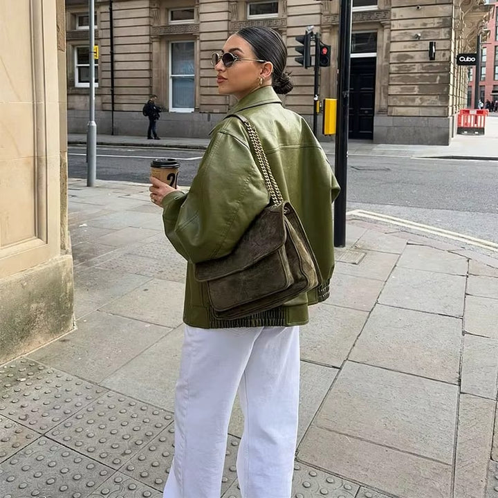 Pryda™ | Oversized Leather Jacket