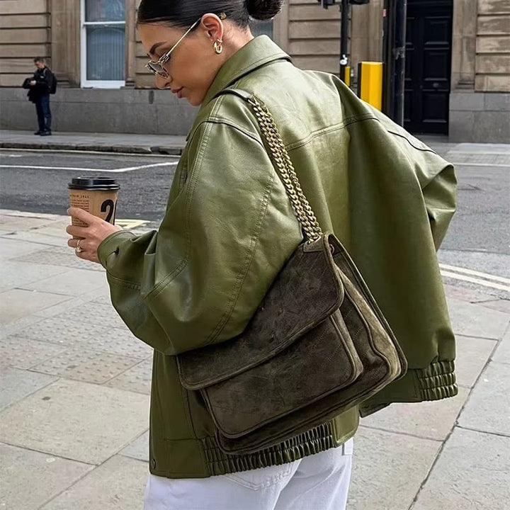 Pryda™ | Oversized Leather Jacket