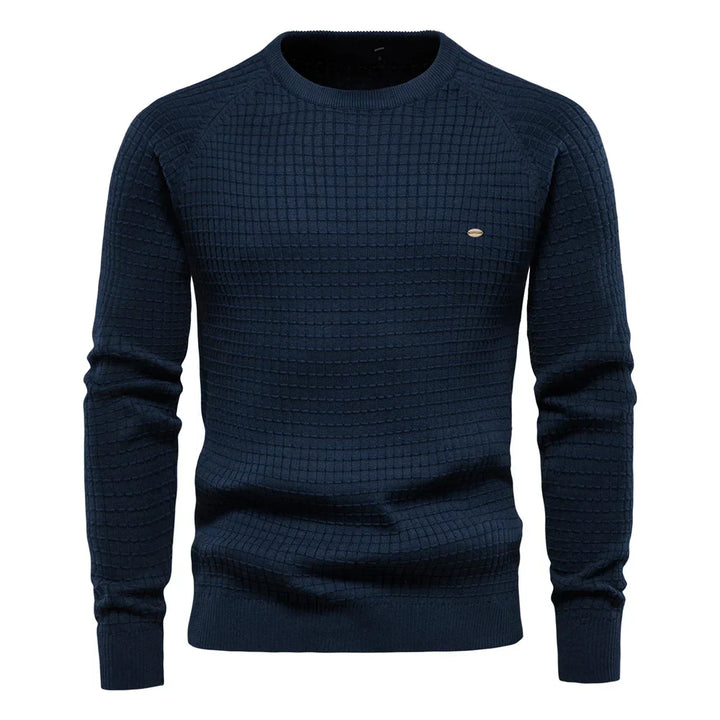 MIRAVO | Men's Sweater with Grid Pattern