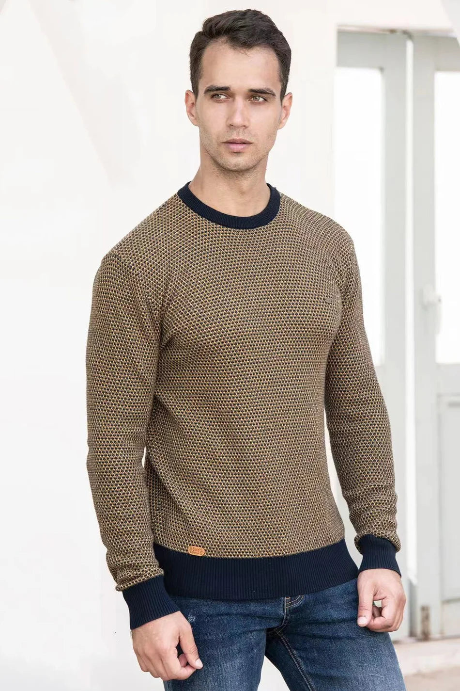 MIRAVO | Men's Sweater with Check Pattern