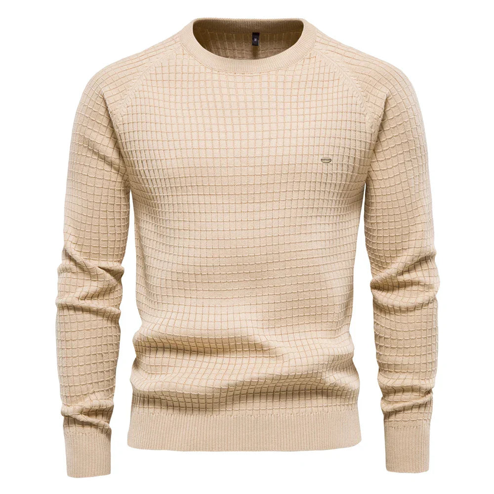 MIRAVO | Men's Sweater with Grid Pattern