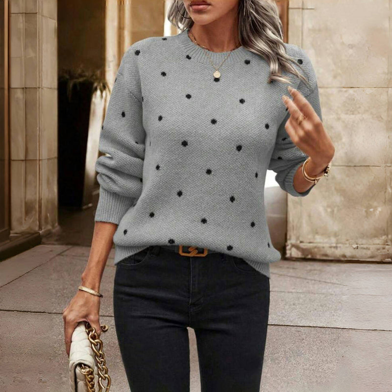 Zyara™ | Chic Knitted Polka Dot Sweater