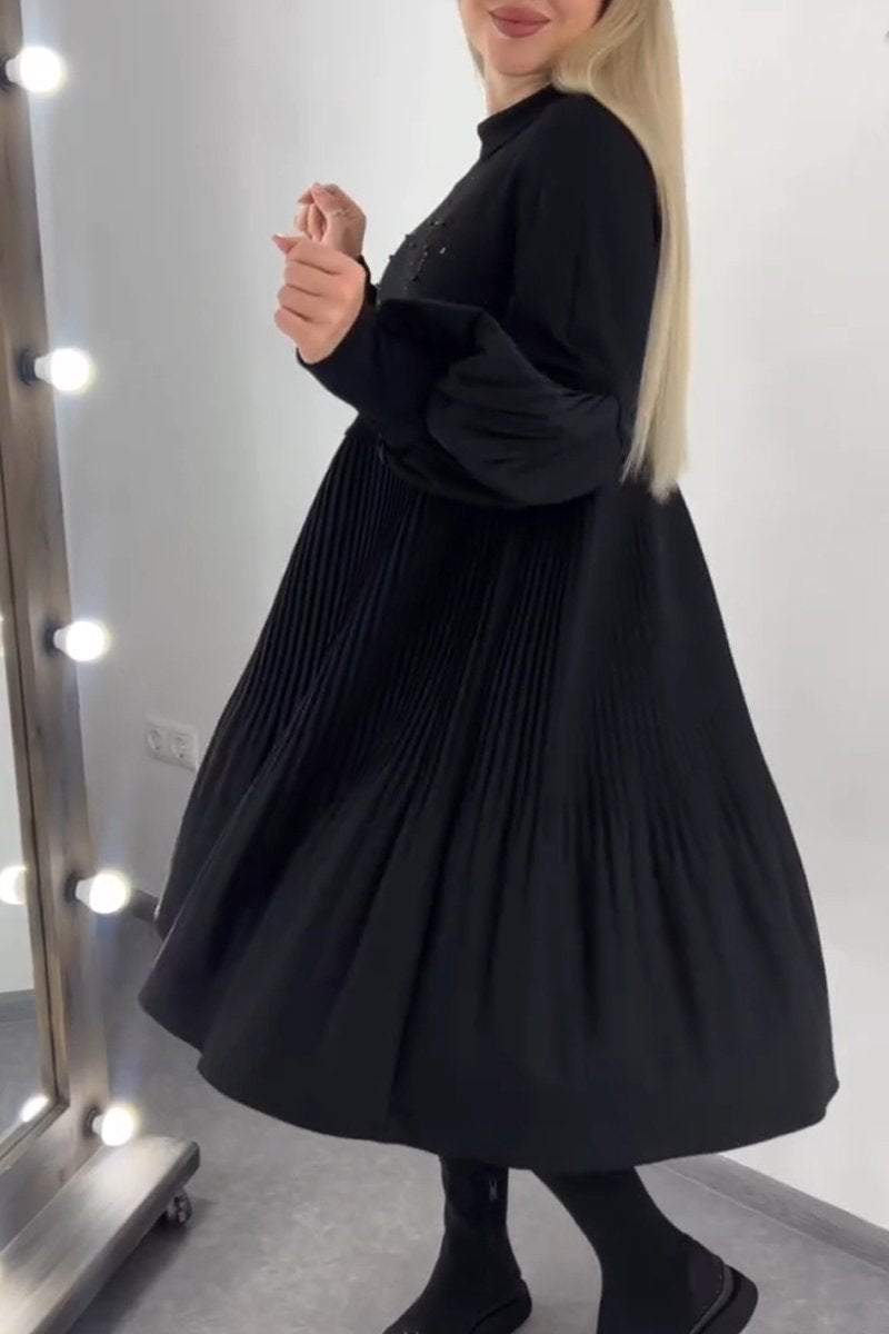 Aelvyna™ | Pleated Dress Covering the Stomach