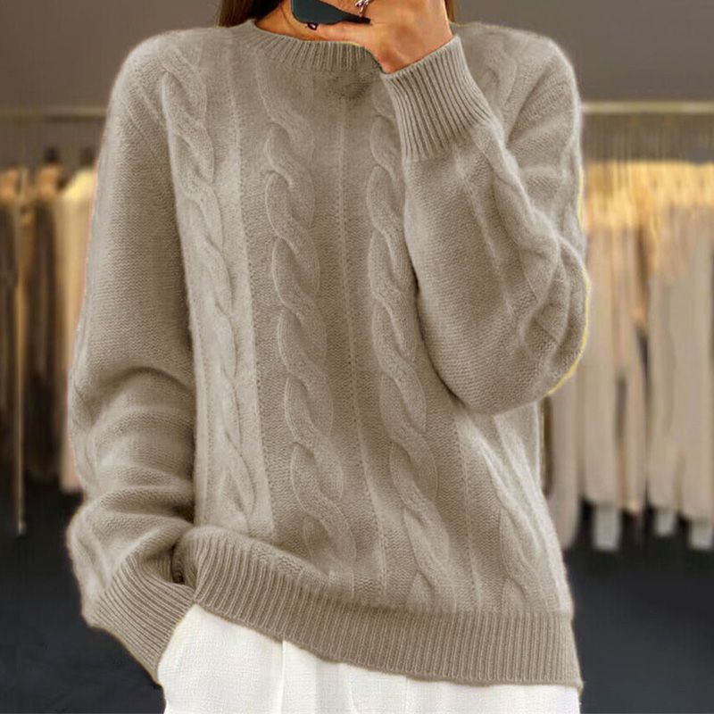 Ariane™ - Twisted Knit Sweater in Soft Wool