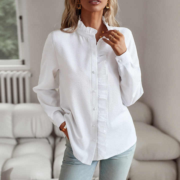 Quorion™ | Elegant Long Sleeve Shirt with Ruffles